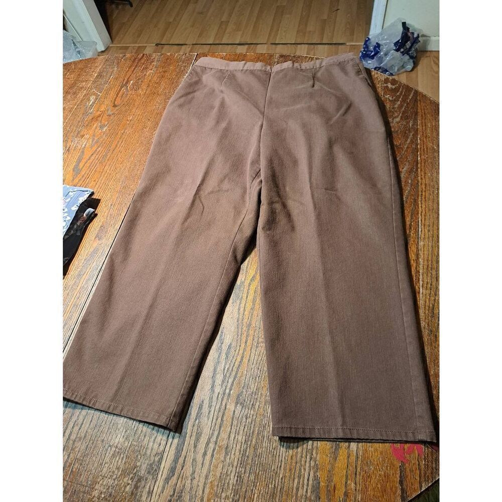 20W Alfred Dunner Woman Brown Elastic Waist Pull On Pants